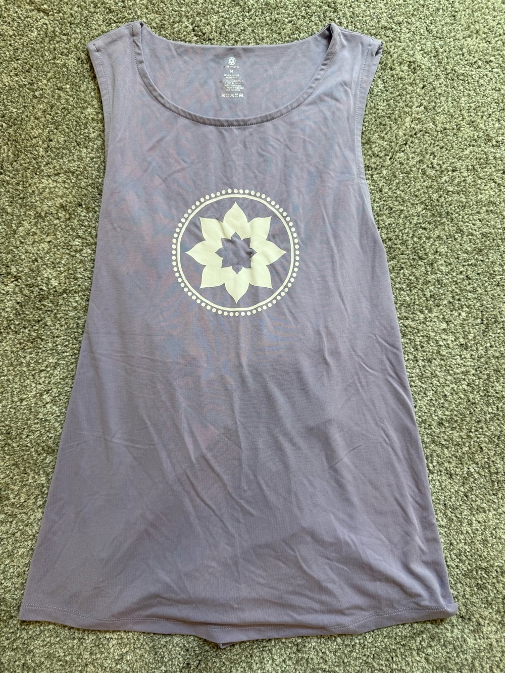 Women's Lavender Graphic Tank Top with Cream Medallion